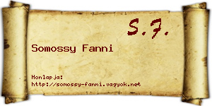 Somossy Fanni névjegykártya